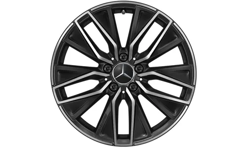 Колесный диск AMG 7,5J×18 ET53,5 для Mercedes-Benz EQA 243 / EQB 243, передняя и задняя оси, черный, с алмазной проточкой, 5 двойных спиц — фото 1