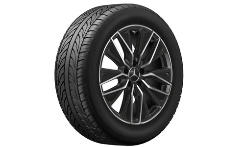 Колесный диск AMG 7,5J×18 ET53,5 для Mercedes-Benz EQA 243 / EQB 243, передняя и задняя оси, черный, с алмазной проточкой, 5 двойных спиц — фото 2