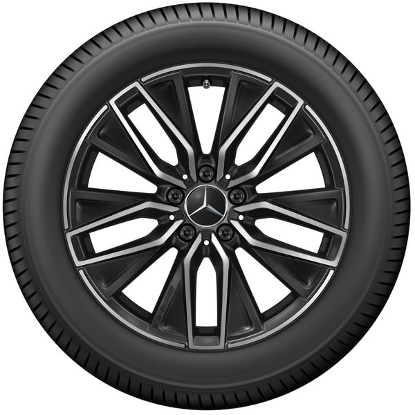 Колесный диск AMG 7,5J×18 ET53,5 для Mercedes-Benz EQA 243 / EQB 243, передняя и задняя оси, черный, с алмазной проточкой, 5 двойных спиц — фото 3