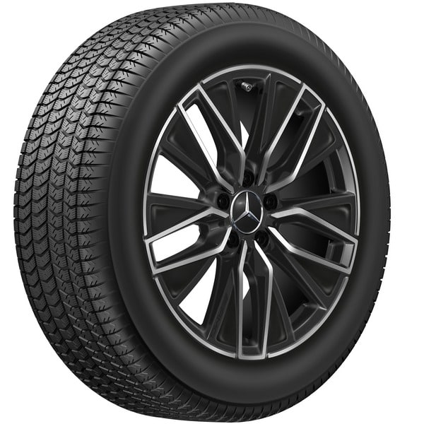 Колесный диск AMG 7,5J×18 ET53,5 для Mercedes-Benz EQA 243 / EQB 243, передняя и задняя оси, черный, с алмазной проточкой, 5 двойных спиц — фото 4