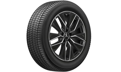 Колесный диск AMG 7,5J×18 ET53,5 для Mercedes-Benz EQA 243 / EQB 243, передняя и задняя оси, черный, с алмазной проточкой, 5 двойных спиц — фото 4
