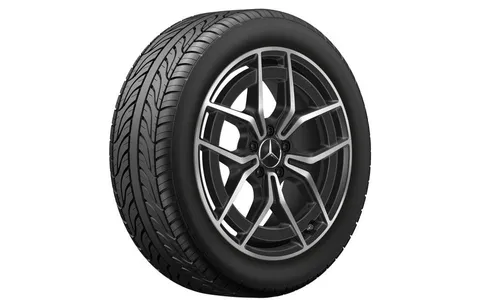Колесный диск AMG 7,5J×19 ET53,5 для Mercedes-Benz EQA 243 / EQB 243, передняя и задняя оси, черный, с алмазной проточкой — фото 2