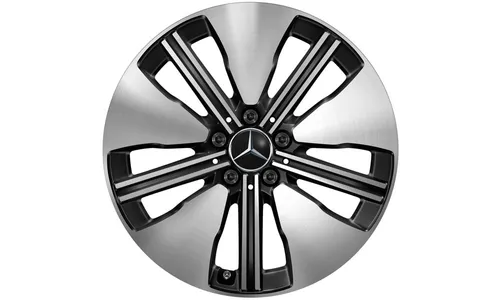 Колесный диск 7,5J×18 ET53,5 для Mercedes-Benz EQA 243 / EQB 243, передняя и задняя оси, черный, с алмазной проточкой, 5 двойных спиц — фото 1