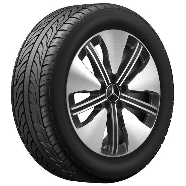 Колесный диск 7,5J×18 ET53,5 для Mercedes-Benz EQA 243 / EQB 243, передняя и задняя оси, черный, с алмазной проточкой, 5 двойных спиц — фото 2