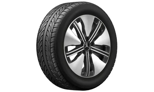 Колесный диск 7,5J×18 ET53,5 для Mercedes-Benz EQA 243 / EQB 243, передняя и задняя оси, черный, с алмазной проточкой, 5 двойных спиц — фото 2