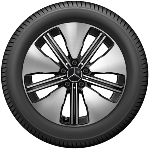 Колесный диск 7,5J×18 ET53,5 для Mercedes-Benz EQA 243 / EQB 243, передняя и задняя оси, черный, с алмазной проточкой, 5 двойных спиц — фото 3