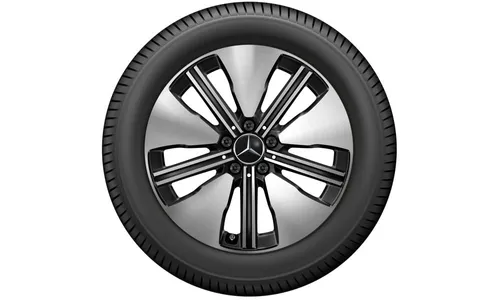 Колесный диск 7,5J×18 ET53,5 для Mercedes-Benz EQA 243 / EQB 243, передняя и задняя оси, черный, с алмазной проточкой, 5 двойных спиц — фото 3