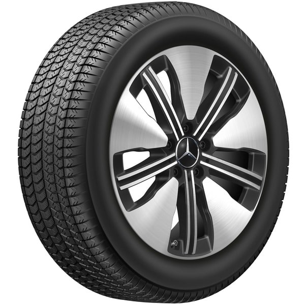 Колесный диск 7,5J×18 ET53,5 для Mercedes-Benz EQA 243 / EQB 243, передняя и задняя оси, черный, с алмазной проточкой, 5 двойных спиц — фото 4