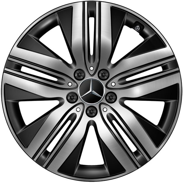 Колесный диск 7,5J×18 ET53,5 для Mercedes-Benz EQA 243 / EQB 243, передняя и задняя оси, черный, с алмазной проточкой, 5 двойных спиц — фото 1