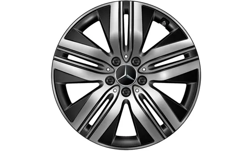 Колесный диск 7,5J×18 ET53,5 для Mercedes-Benz EQA 243 / EQB 243, передняя и задняя оси, черный, с алмазной проточкой, 5 двойных спиц — фото 1