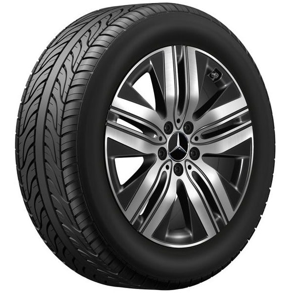 Колесный диск 7,5J×18 ET53,5 для Mercedes-Benz EQA 243 / EQB 243, передняя и задняя оси, черный, с алмазной проточкой, 5 двойных спиц — фото 2