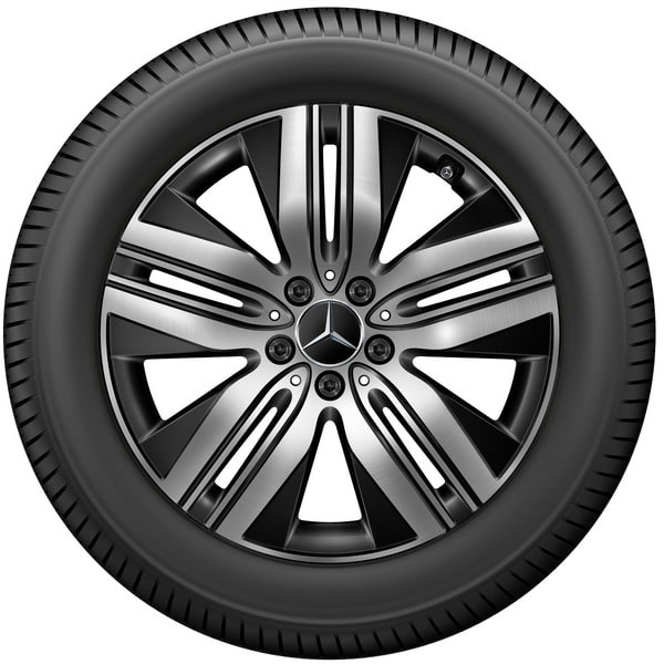 Колесный диск 7,5J×18 ET53,5 для Mercedes-Benz EQA 243 / EQB 243, передняя и задняя оси, черный, с алмазной проточкой, 5 двойных спиц — фото 3