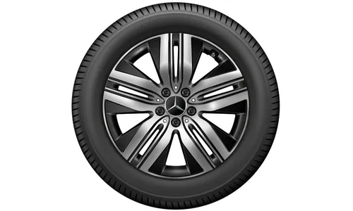 Колесный диск 7,5J×18 ET53,5 для Mercedes-Benz EQA 243 / EQB 243, передняя и задняя оси, черный, с алмазной проточкой, 5 двойных спиц — фото 3