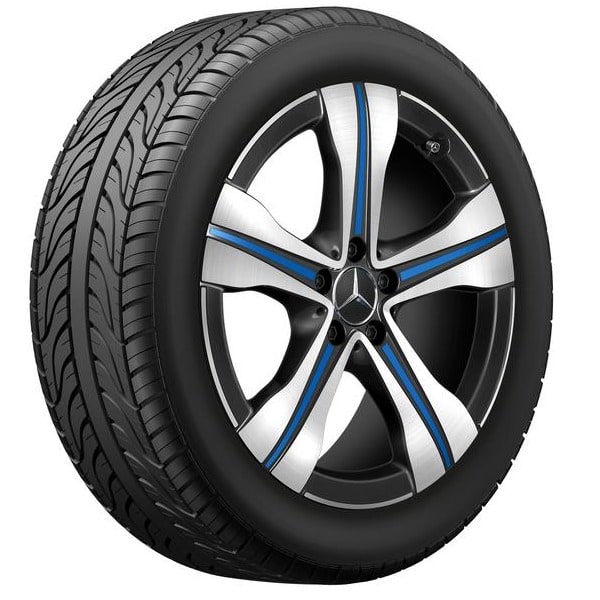 Колесный диск 7,5J×19 ET53,5 для Mercedes-Benz EQA 243 / EQB 243, передняя и задняя оси, черный / синий — фото 2