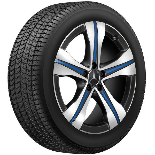 Колесный диск 7,5J×19 ET53,5 для Mercedes-Benz EQA 243 / EQB 243, передняя и задняя оси, черный / синий — фото 3