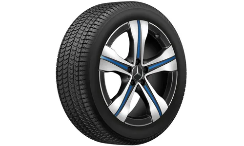 Колесный диск 7,5J×19 ET53,5 для Mercedes-Benz EQA 243 / EQB 243, передняя и задняя оси, черный / синий — фото 3