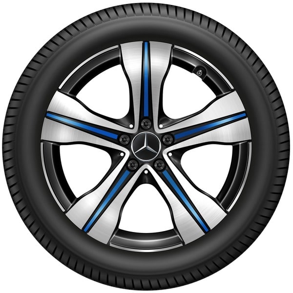 Колесный диск 7,5J×19 ET53,5 для Mercedes-Benz EQA 243 / EQB 243, передняя и задняя оси, черный / синий — фото 4