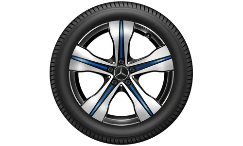 Колесный диск 7,5J×19 ET53,5 для Mercedes-Benz EQA 243 / EQB 243, передняя и задняя оси, черный / синий — фото 4