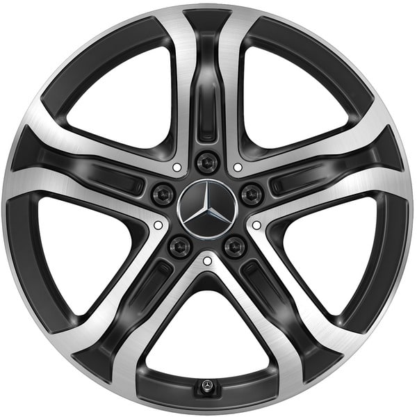 Колесный диск 7,5J×18 ET53,5 для Mercedes-Benz EQA 243 / EQB 243, передняя и задняя оси, черный, с алмазной проточкой, 5 спиц — фото 1