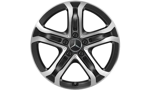 Колесный диск 7,5J×18 ET53,5 для Mercedes-Benz EQA 243 / EQB 243, передняя и задняя оси, черный, с алмазной проточкой, 5 спиц — фото 1