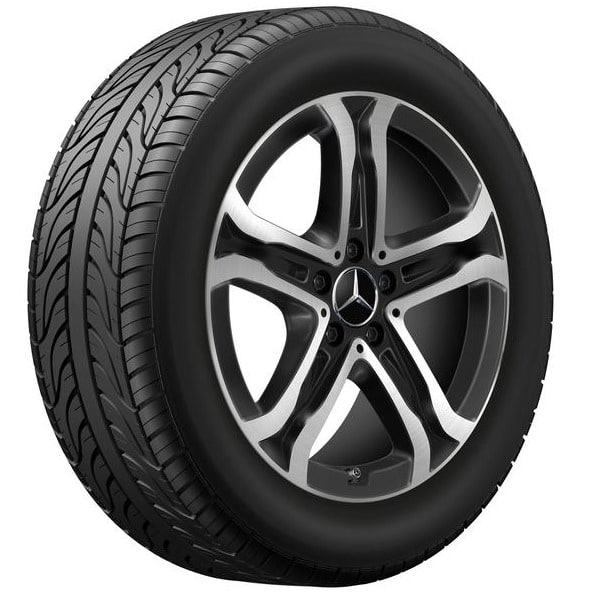 Колесный диск 7,5J×18 ET53,5 для Mercedes-Benz EQA 243 / EQB 243, передняя и задняя оси, черный, с алмазной проточкой, 5 спиц — фото 2