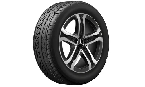 Колесный диск 7,5J×18 ET53,5 для Mercedes-Benz EQA 243 / EQB 243, передняя и задняя оси, черный, с алмазной проточкой, 5 спиц — фото 2