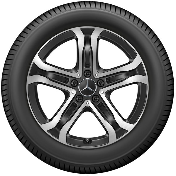 Колесный диск 7,5J×18 ET53,5 для Mercedes-Benz EQA 243 / EQB 243, передняя и задняя оси, черный, с алмазной проточкой, 5 спиц — фото 3