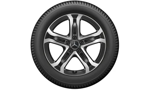 Колесный диск 7,5J×18 ET53,5 для Mercedes-Benz EQA 243 / EQB 243, передняя и задняя оси, черный, с алмазной проточкой, 5 спиц — фото 3