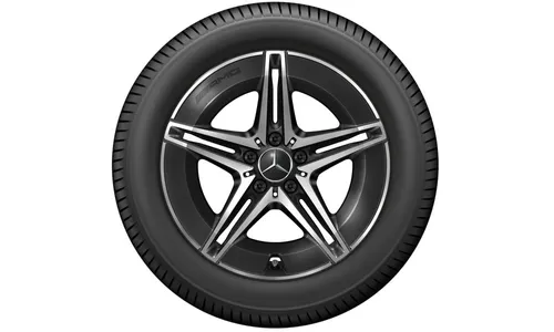 Колесный диск AMG 7,5J×18 ET53,5 для Mercedes-Benz EQA 243 / EQB 243, передняя и задняя оси, черный, с алмазной проточкой, 5 двойных спиц — фото 3