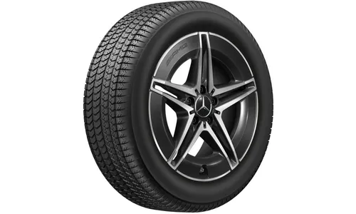 Колесный диск AMG 7,5J×18 ET53,5 для Mercedes-Benz EQA 243 / EQB 243, передняя и задняя оси, черный, с алмазной проточкой, 5 двойных спиц — фото 4
