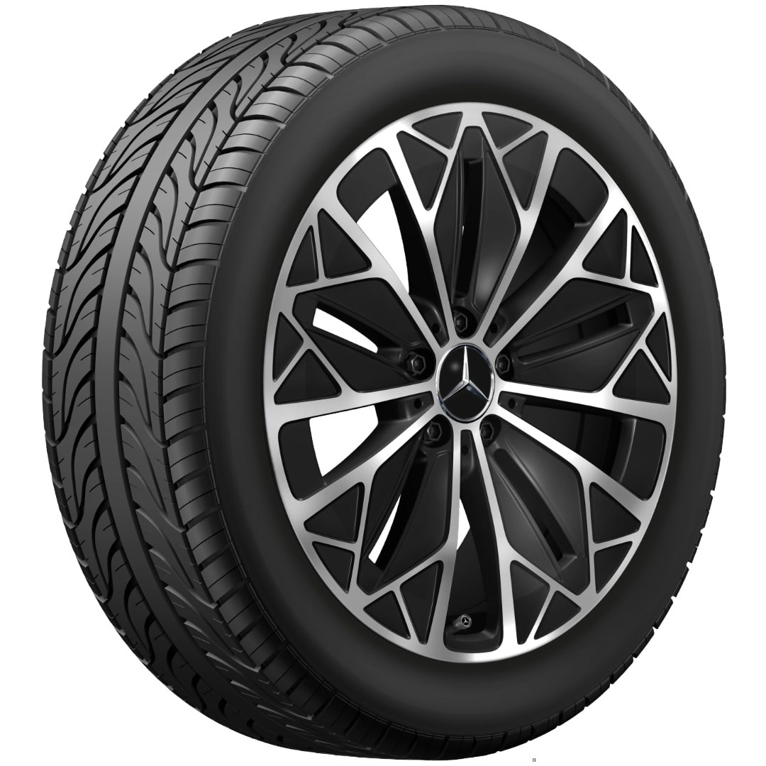 Колесный диск 7,5J×19 ET53,3 для Mercedes-Benz GLB 244 / GLB 248, передняя и задняя оси, черный, с алмазной проточкой, многоспицевый — фото 3