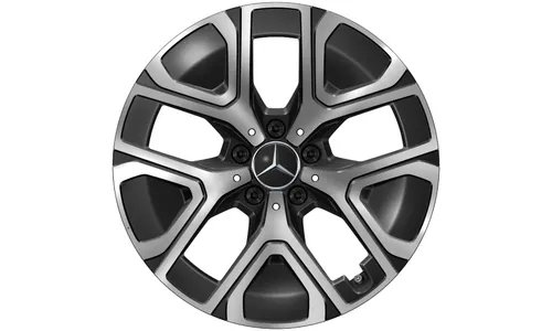 Колесный диск 7J×18 ET46,6 для Mercedes-Benz GLB 244 / GLB 248, передняя и задняя оси, черный, с алмазной проточкой, 5 двойных спиц — фото 1