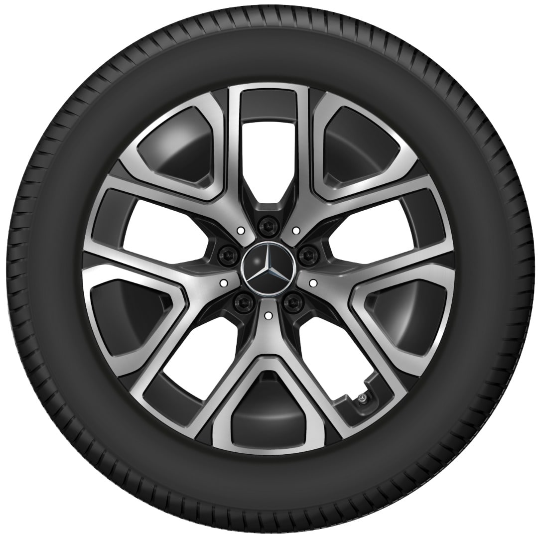Колесный диск 7J×18 ET46,6 для Mercedes-Benz GLB 244 / GLB 248, передняя и задняя оси, черный, с алмазной проточкой, 5 двойных спиц — фото 2