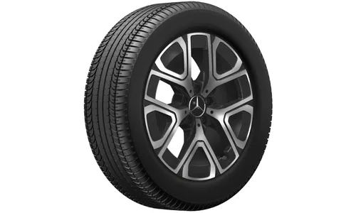 Колесный диск 7J×18 ET46,6 для Mercedes-Benz GLB 244 / GLB 248, передняя и задняя оси, черный, с алмазной проточкой, 5 двойных спиц — фото 3