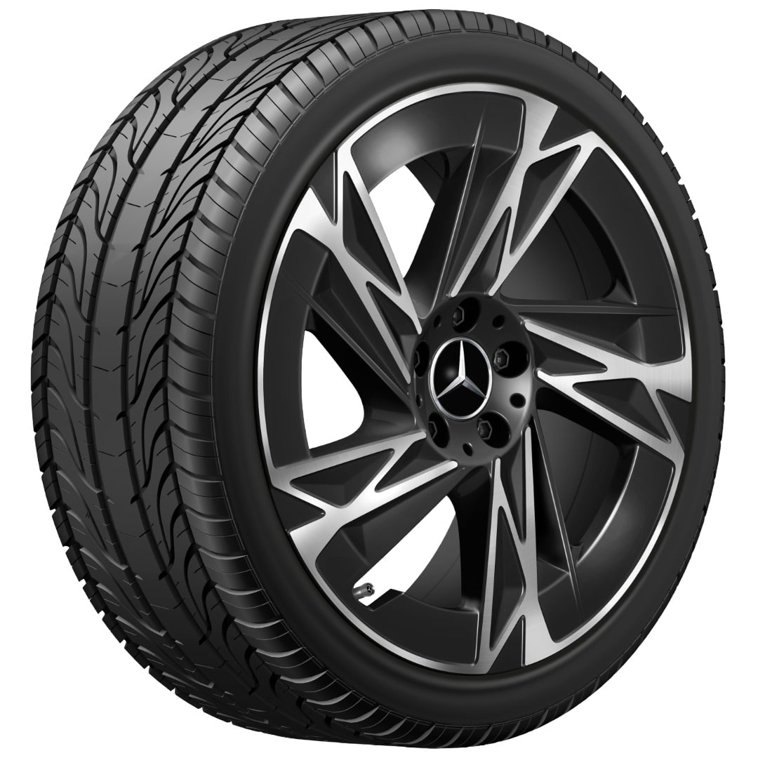 Колесный диск 9J×19 ET60,8 для Mercedes-Benz GLB 244 / GLB 248, задняя ось, черный, с алмазной проточкой, 5 спиц — фото 3
