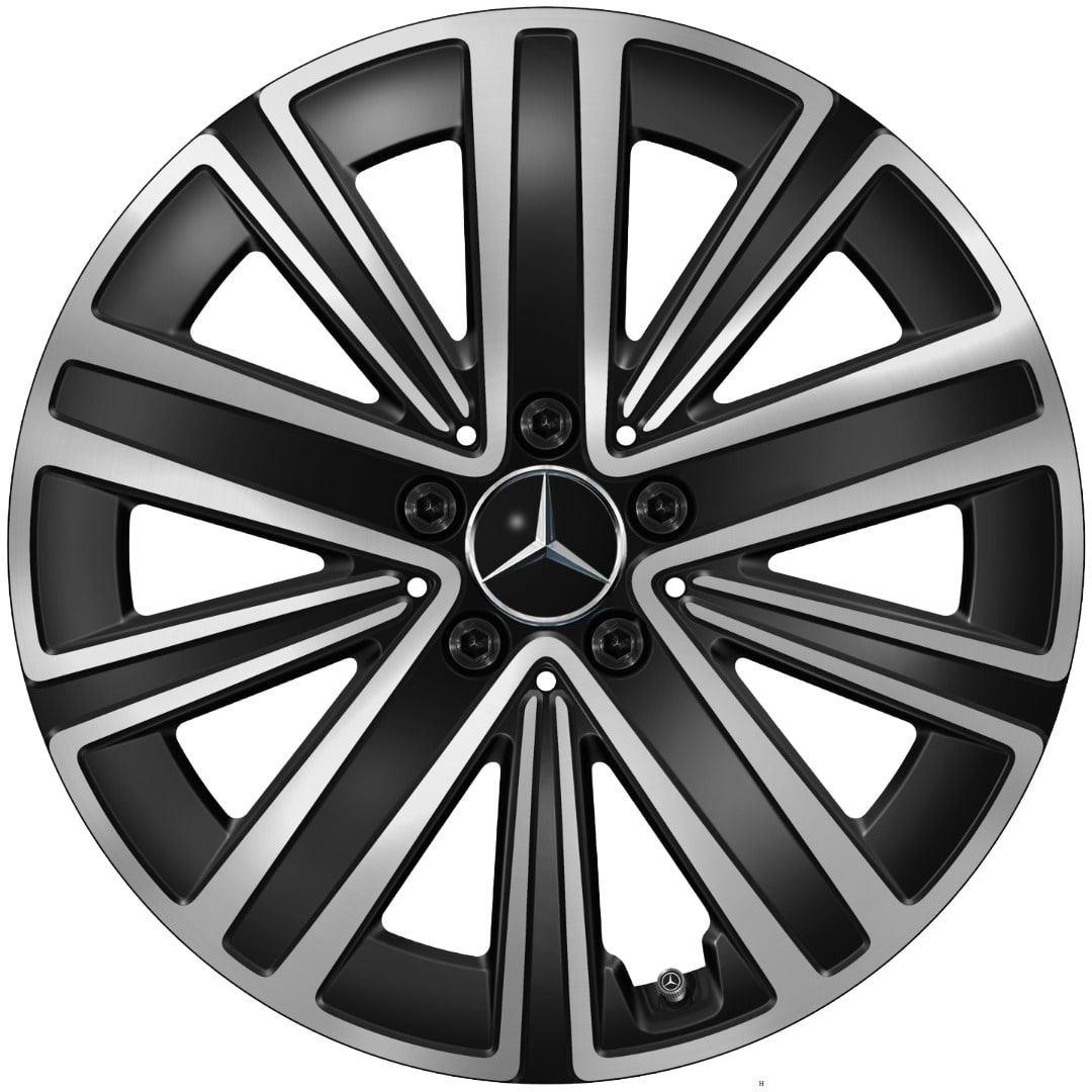 Колесный диск 7J×18 ET46,6 для Mercedes-Benz GLB 244 / GLB 248, передняя и задняя оси, черный, с алмазной проточкой — фото 1