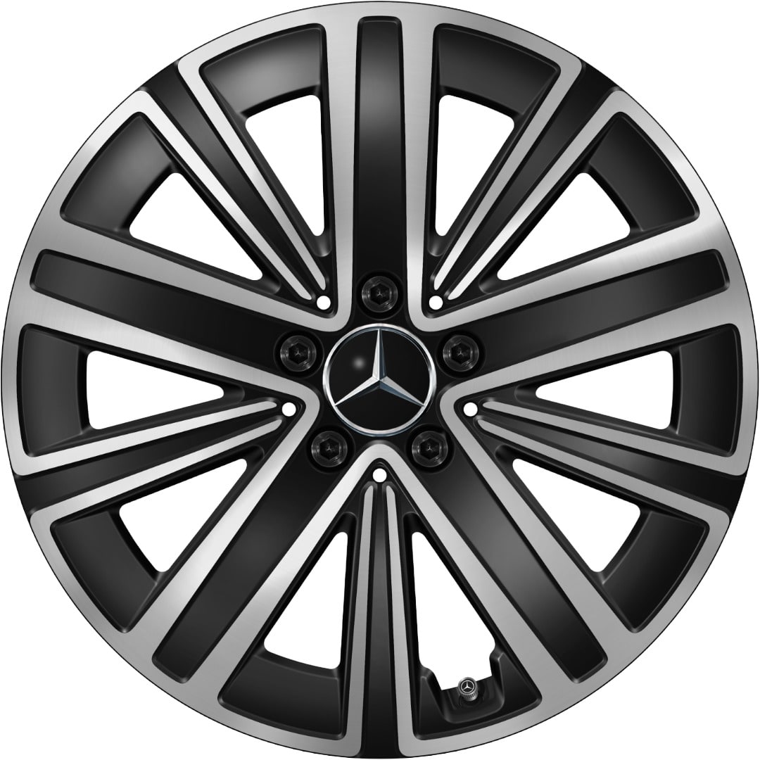 Колесный диск 7,5J×18 ET53,3 для Mercedes-Benz GLB 244, передняя и задняя оси, черный, с алмазной проточкой, 10 двойных спиц — фото 1