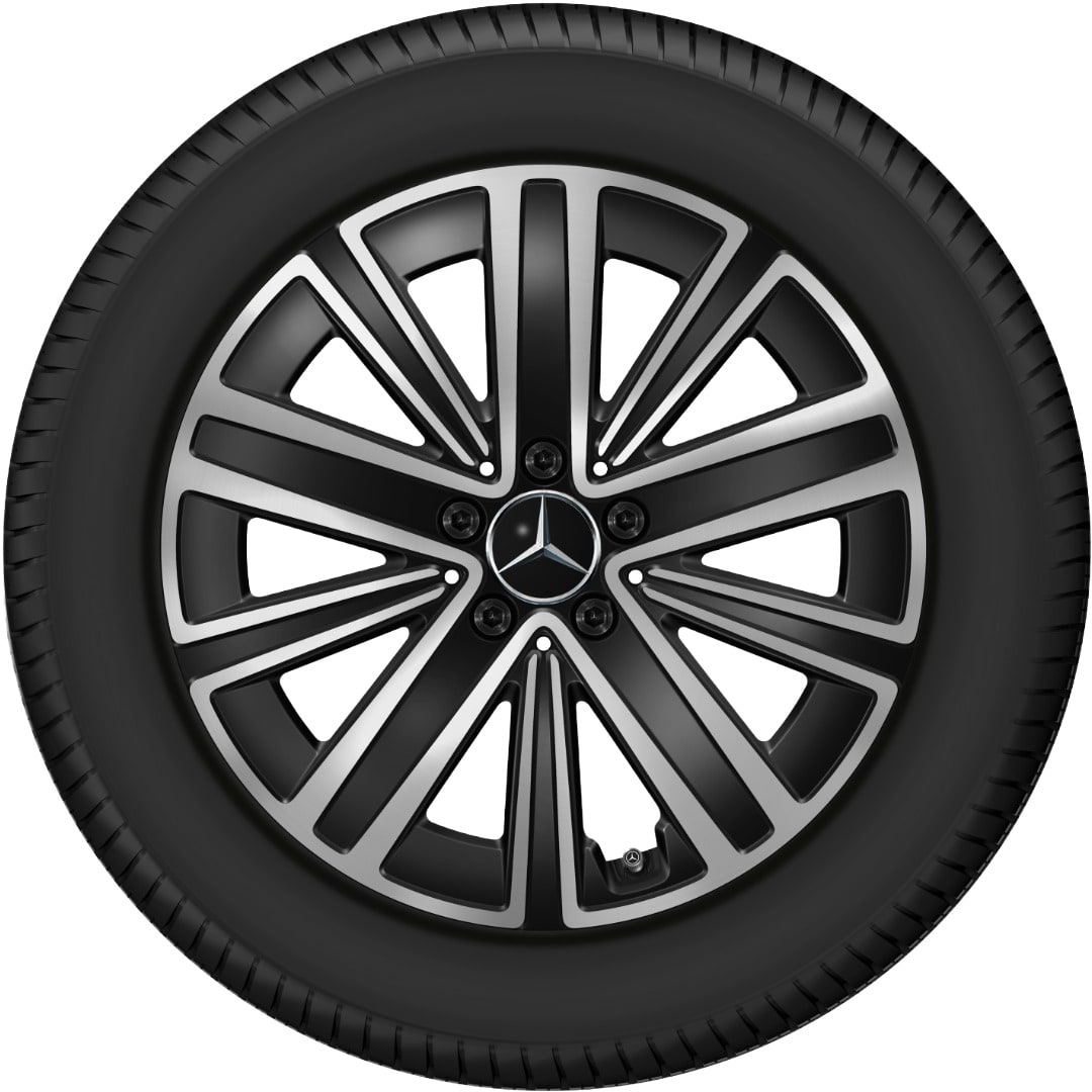 Колесный диск 7,5J×18 ET53,3 для Mercedes-Benz GLB 244, передняя и задняя оси, черный, с алмазной проточкой, 10 двойных спиц — фото 2