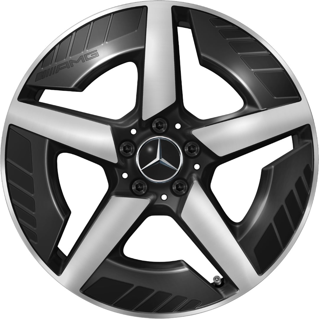 Колесный диск AMG 7,5J×19 ET53,3 для Mercedes-Benz GLB 244 / GLB 248, передняя ось, черный, с алмазной проточкой, 5 спиц — фото 1
