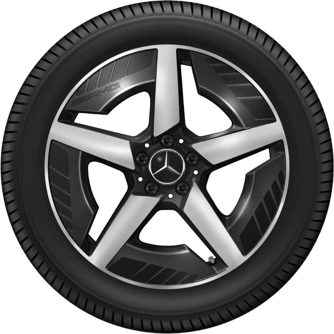 Колесный диск AMG 7,5J×19 ET53,3 для Mercedes-Benz GLB 244 / GLB 248, передняя ось, черный, с алмазной проточкой, 5 спиц — фото 2