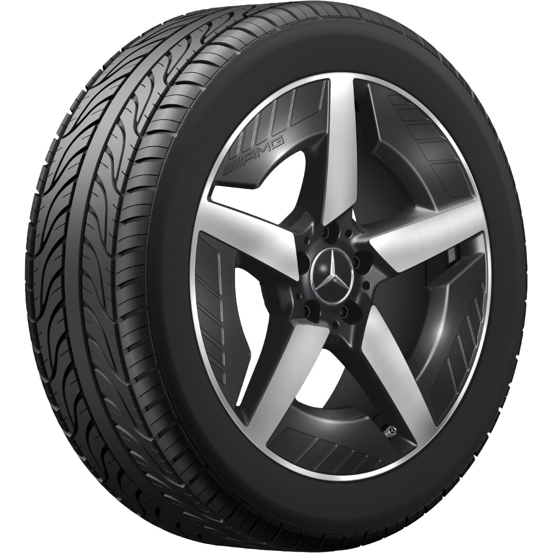Колесный диск AMG 7,5J×19 ET53,3 для Mercedes-Benz GLB 244 / GLB 248, передняя ось, черный, с алмазной проточкой, 5 спиц — фото 3