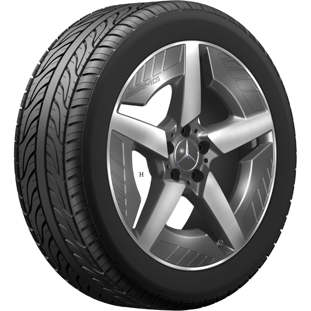 Колесный диск AMG 7,5J×19 ET53,3 для Mercedes-Benz GLB 244 / GLB 248, передняя ось, серый Tantal, с алмазной проточкой, 5 спиц — фото 3