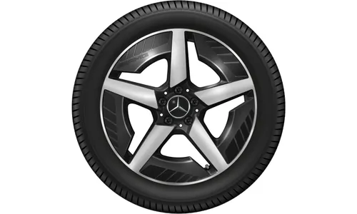 Колесный диск AMG 9J×19 ET60,8 для Mercedes-Benz GLB 244, задняя ось, черный, с алмазной проточкой, 5 спиц — фото 2