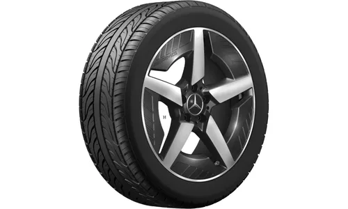 Колесный диск AMG 9J×19 ET60,8 для Mercedes-Benz GLB 244, задняя ось, черный, с алмазной проточкой, 5 спиц — фото 3