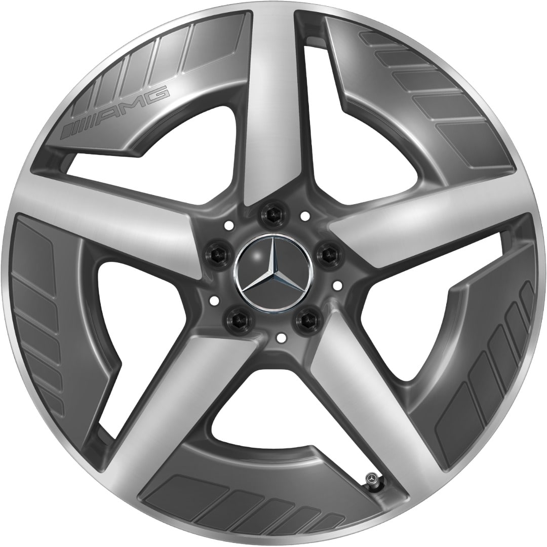 Колесный диск AMG 9J×19 ET60,8 для Mercedes-Benz GLB 244, задняя ось, серый Tantal, с алмазной проточкой, 5 спиц — фото 1