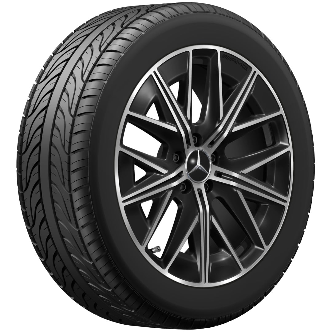 Колесный диск AMG 9J×20 ET60,8 для Mercedes-Benz GLB 244, задняя ось, черный, с алмазной проточкой, многоспицевый — фото 3