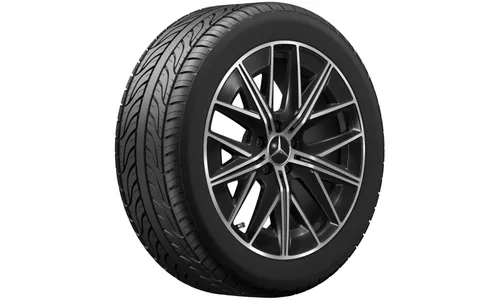 Колесный диск AMG 9J×20 ET60,8 для Mercedes-Benz GLB 244, задняя ось, черный, с алмазной проточкой, многоспицевый — фото 3