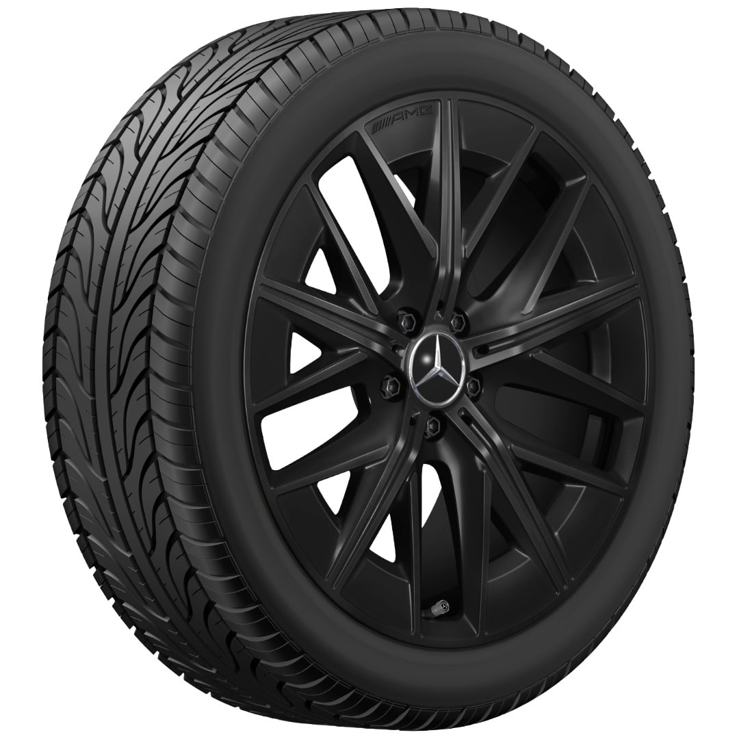 Колесный диск AMG 9J×20 ET60,8 для Mercedes-Benz GLB 244, задняя ось, черный, глянцевый, многоспицевый — фото 3