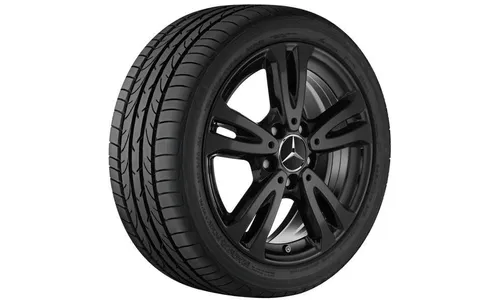 Колесный диск 6,5J×16 ET49 для Mercedes-Benz A-Class 176 / B-Class 246 / CLA 117, передняя и задняя оси, черный, 5 двойных спиц — фото 1
