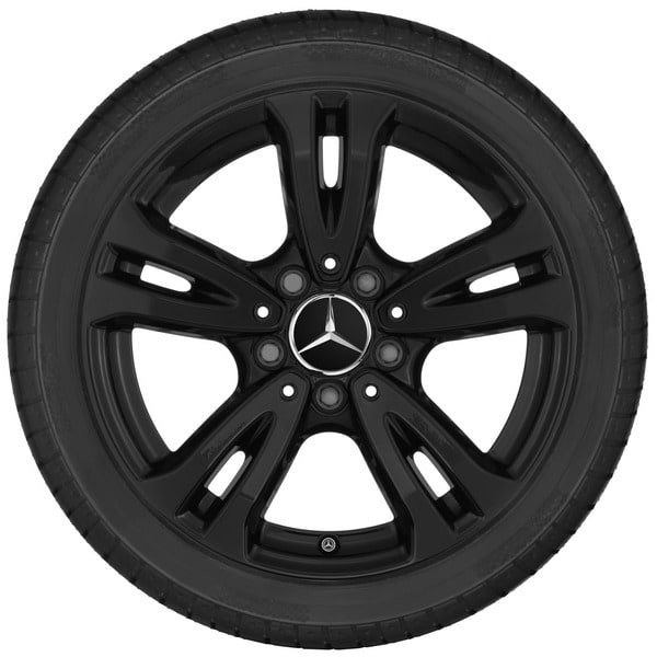 Колесный диск 6,5J×16 ET49 для Mercedes-Benz A-Class 176 / B-Class 246 / CLA 117, передняя и задняя оси, черный, 5 двойных спиц — фото 2